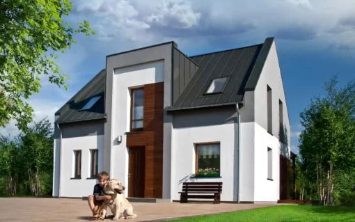 1 DOM BEZ POZWOLENIA Z ELEWACJĄ 94M² CAS 130 „SZAFRANKI”_