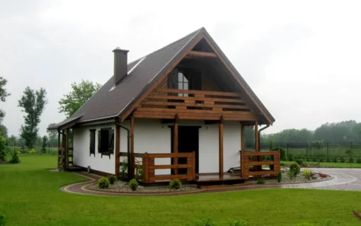 DOM BEZ POZWOLENIA DREWNIANY Z PODDASZEM CAS 102 „PISZ” front_