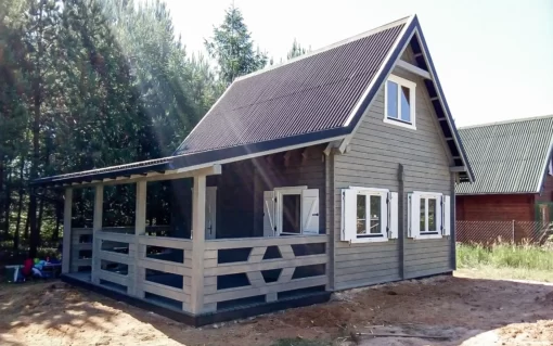 DOM DREWNIANY 60 M² Z PODDASZEM CAS 60 „JANTAR” taras_wynik