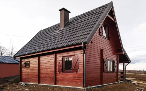 DOM Z DREWNA 70 M² Z PODDASZEM CAS 70 JANTAR elewacja drewniana_