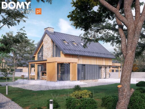 DOM SZKIELETOWY 111,38 M2 – DOMY W STYLU – WERANDA DR-S 03