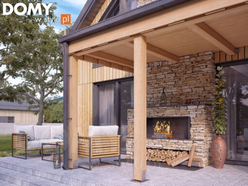 DOM SZKIELETOWY 111,38 M2 – DOMY W STYLU – WERANDA DR-S 04