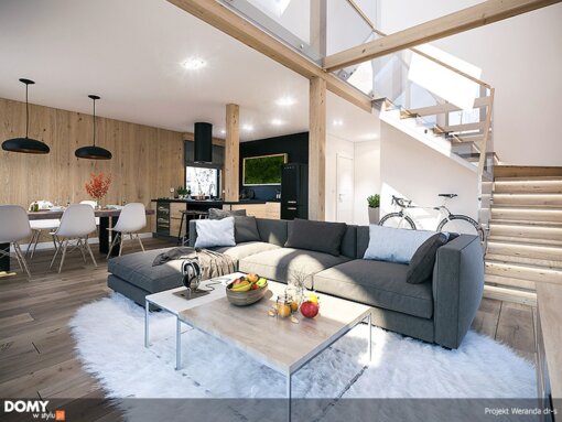 DOM SZKIELETOWY 111,38 M2 – DOMY W STYLU – WERANDA DR-S 08